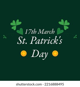 St. Patricks Day Vintage Holiday Banner Design | Poster for Saint Patricks Day, Original Decorative Typeface for Festive Text st. Patrick's Day, Creative Typography with Flourishes For St Patricks Day