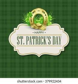 St. Patricks Day vintage holiday badge design. Vector illustration EPS10