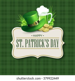 St. Patricks Day Vintage Holiday Badge Design. Vector Illustration EPS10