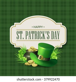 St. Patricks Day Vintage Holiday Badge Design. Vector Illustration EPS10