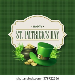 St. Patricks Day vintage holiday badge design. Vector illustration EPS10