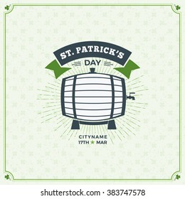 St. Patricks Day Vintage Holiday Badge Design. Vector Greetings Card Design. Saint Patricks Day Background. Happy Saint Patricks Day