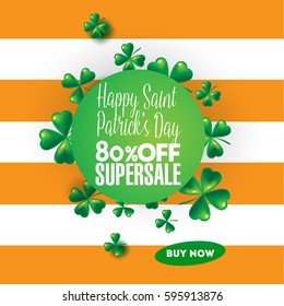 St. Patricks Day vintage holiday badge design. Vector illustration EPS10