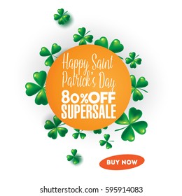 St. Patricks Day vintage holiday badge design. Vector illustration EPS10