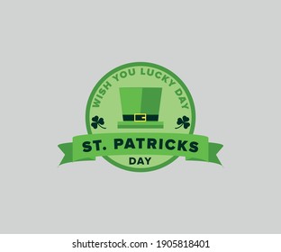 ST. Patrick's Day Vintage logo vector green color hat design graphic templates