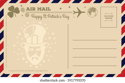 St. Patrick's Day Vintage Postcard. Vector illustration