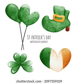 St Patrick's day watercolor element. Vector illustration