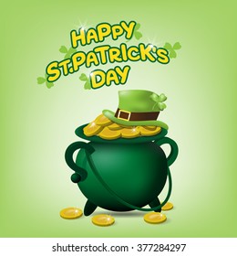 St. Patrick's Day with wealth and Hat  poster. Vector illustration