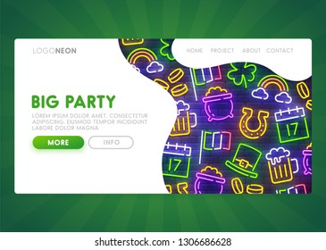 St. Patrick's Day web banner. Patrick's Day home page. Web banner template. Vector illustration
