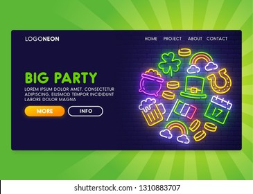 St. Patrick's Day web banner. Patrick's Day home page. Web banner template. Vector illustration