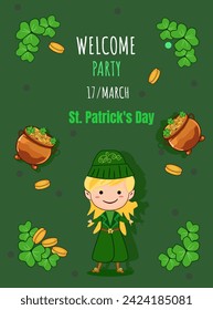 st patrick's day welcome party invitation card,poster,banner