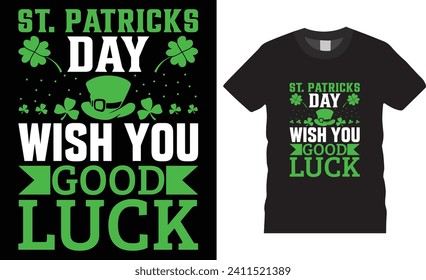 Día de San Patricio le deseo buena suerte,Vector de diseño de camisetas del día de San Patricio, camiseta de citas motivacionales del día de template.St.Patrick, camisetas del día de San Patricio listas para imprimir, afiche, pancarta, tazas, vaina, vaina.
