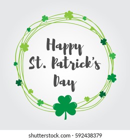 St patricks day with wreath shamrock icon vector illustration.