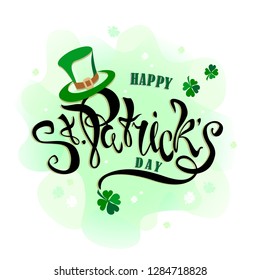St. Patrick's day.Lettering. Holiday card . Vector illustration.