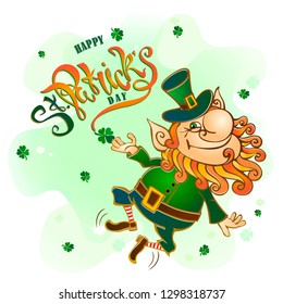 St. Patrick's day.Lettering. Holiday card  Vector illustration