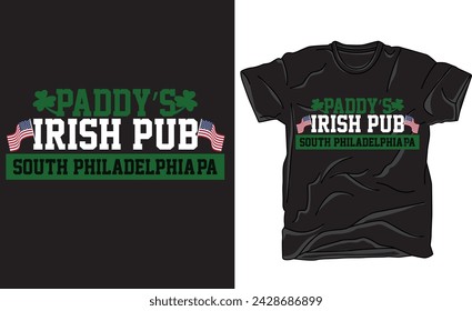 St. Patrick's Day.Retro Style.Set Emblems: leaf clover, pint beer, leaf clover, bottle of beer. Typography. Vector illustration.Good for T shirt print, poster, card, and other gift design.