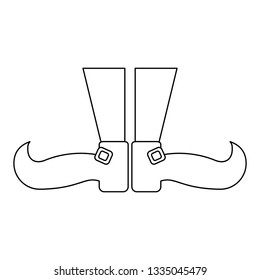 st patricks elf boots cartoon in black and white