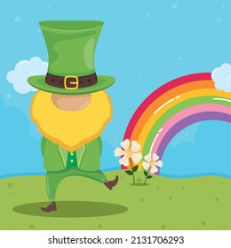 st patricks elf in landscape scene