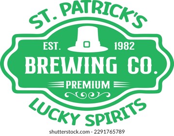 St. Patrick's est.1982 Brauerei Co. T-Shirt-Design mit Premium-Glück