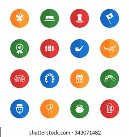 St Patricks  flat icons for media
