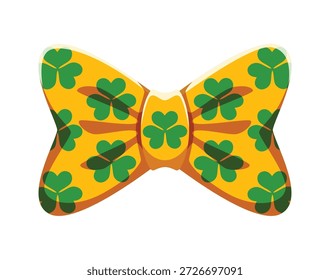 Tipo de letra St Patricks laço pontuação traço. Elemento de vetor de face de tipos de feriado de primavera, marca de pontuação da fonte de celebração de março. Símbolo de tipografia de dia de São Patrício com trevos de trevo de trevo na gravata borboleta