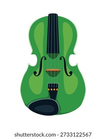 St Patricks font type green violin number 8 eight. Ireland party typeface vector number, Saint Patrick day typography digit. Spring celebration type numeral symbol with classic music instrument
