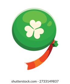 St Patricks font type green sack of gold number 9 nine. Saint Patrick day celebration font vector number, type figure. Irish holiday typography numeral symbol with clover leaf on leprechaun sack