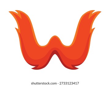 St Patricks font typeset red mustaches letter W. Irish Saint Patricks day alphabet vector symbol, March celebration type letter. Spring holiday ABC typeset element with leprechaun mustaches or beard