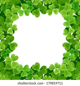 St. Patrick's frame with shamrock. Vector illustration.