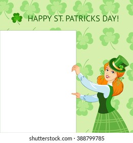 St. Patrick's green hat,   beautiful girl