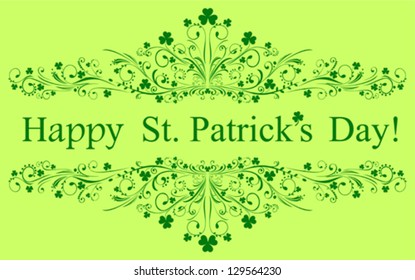 St. Patrick's greeting card. Vector Illustration