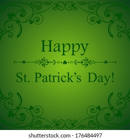 St. Patrick's greeting card. Vector Illustration 