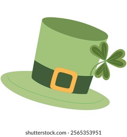 St. Patrick's hat and clover leaf vector design	