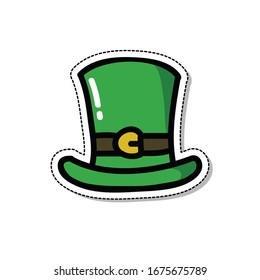 st patrick's hat doodle icon, vector illustration
