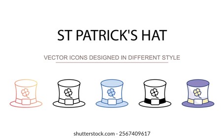 St Patrick's hat icon design with white background stock illustration