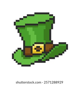 St. Patrick's hat pixel vector illustration