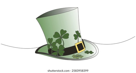 st patrick's hat vector design and some clover leaves