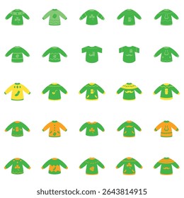 St. Patrick's Holiday Knitwear Flat Icons. Easy To Edit. EPS 10