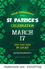 St Patrick's Holiday Party Poster & Flyer Invitation Design
