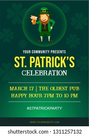 St Patrick's Holiday Party Poster & Flyer Invitation Design