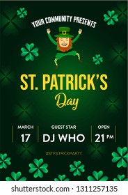 St Patrick's Holiday Party Poster & Flyer Invitation Design