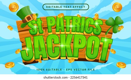 st patrick's jackpot 3d text effect and editable text effect whit st patrick's day element