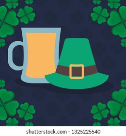 st patricks leprechaun hat with beers jars