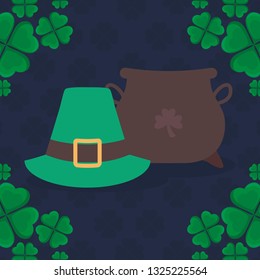 st patricks leprechaun hat with cauldron