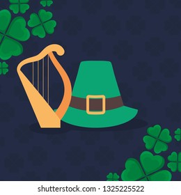 st patricks leprechaun hat with harp