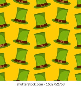 st patricks leprechaun hat seamless pattern vector illustration background