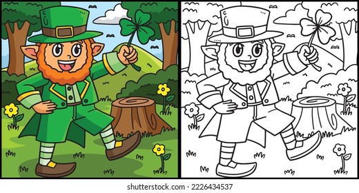 St. Patricks Leprechaun Shamrock Illustration