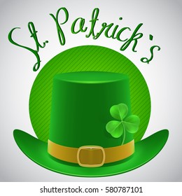St Patricks lettering with leprechaun hat