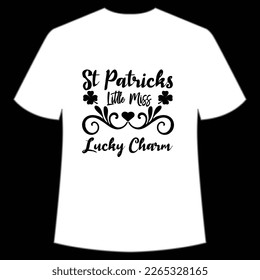 St Patrick's little miss lucky Charm Shirt Print Template, Lucky Charms, Irish, everyone has a little luck Typography Design