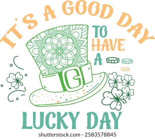 St Patricks Lucky Day Vector Illustrator Design 